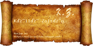 Kálló Zoltán névjegykártya