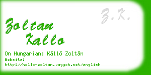 zoltan kallo business card